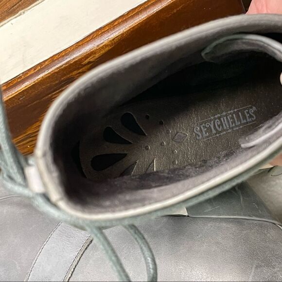 Seychelles Women's Gray Under Construction Lace Up Ankle Boot Size 6.5 - Picture 8 of 14